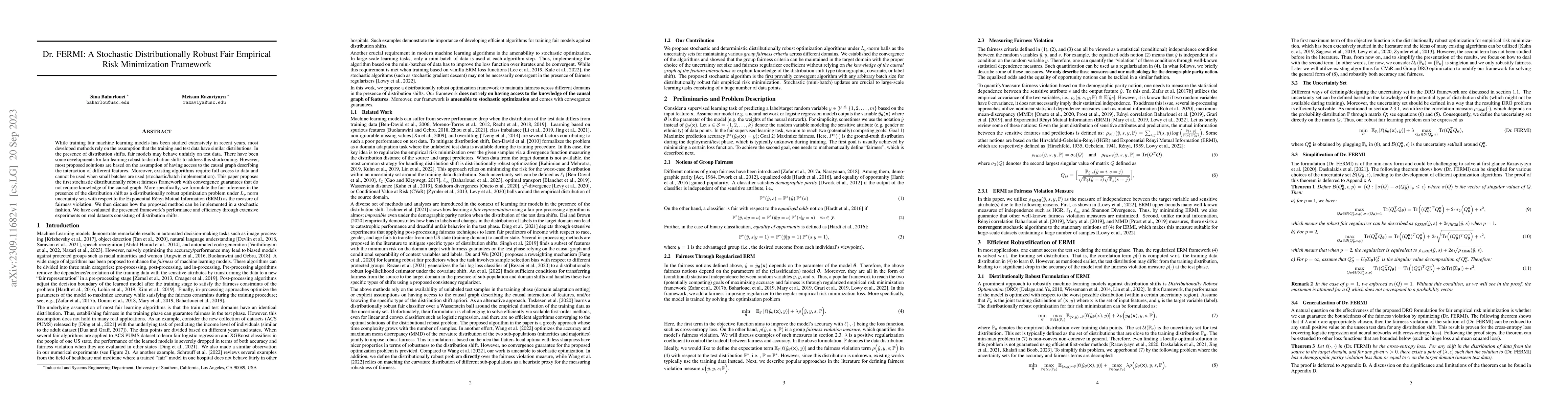 Thumbnail for Dr. FERMI: A Stochastic Distributionally Robust Fair Empirical Risk
  Minimization Framework