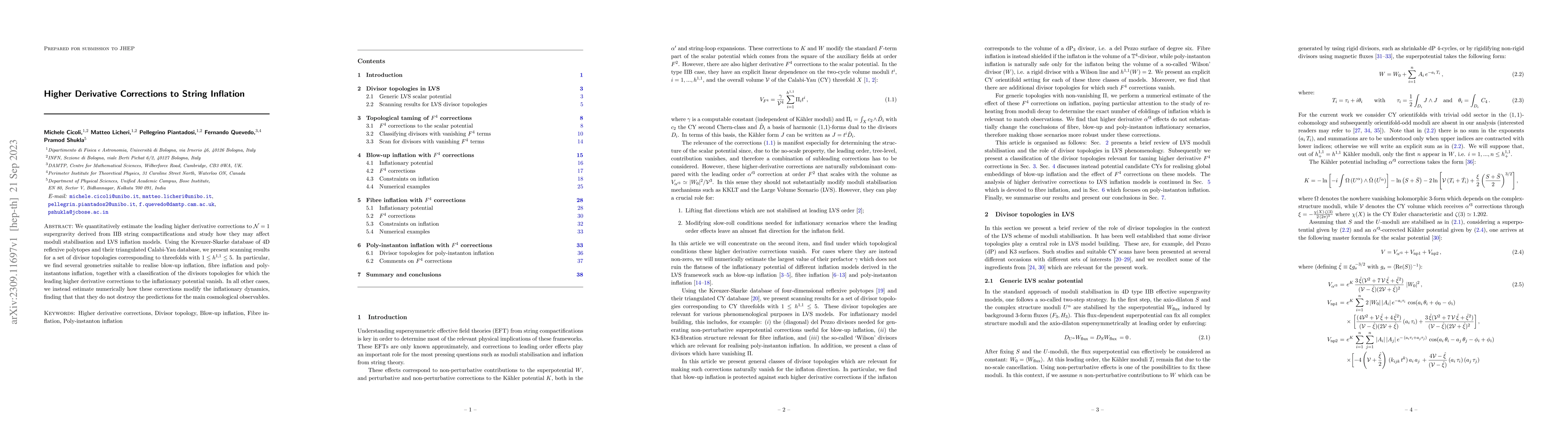 Thumbnail for Higher Derivative Corrections to String Inflation