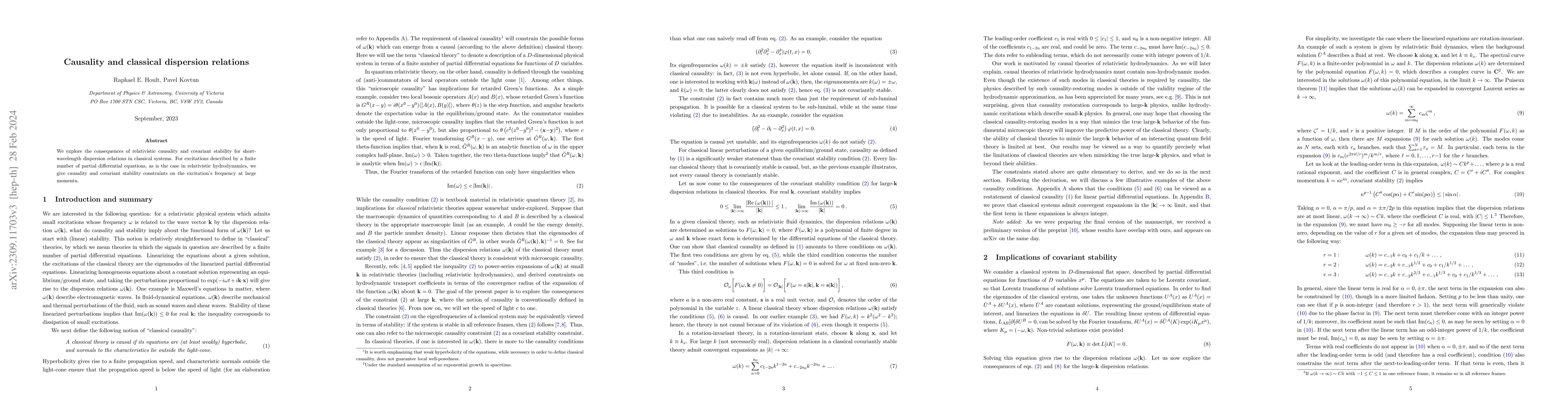 Thumbnail for Causality and classical dispersion relations