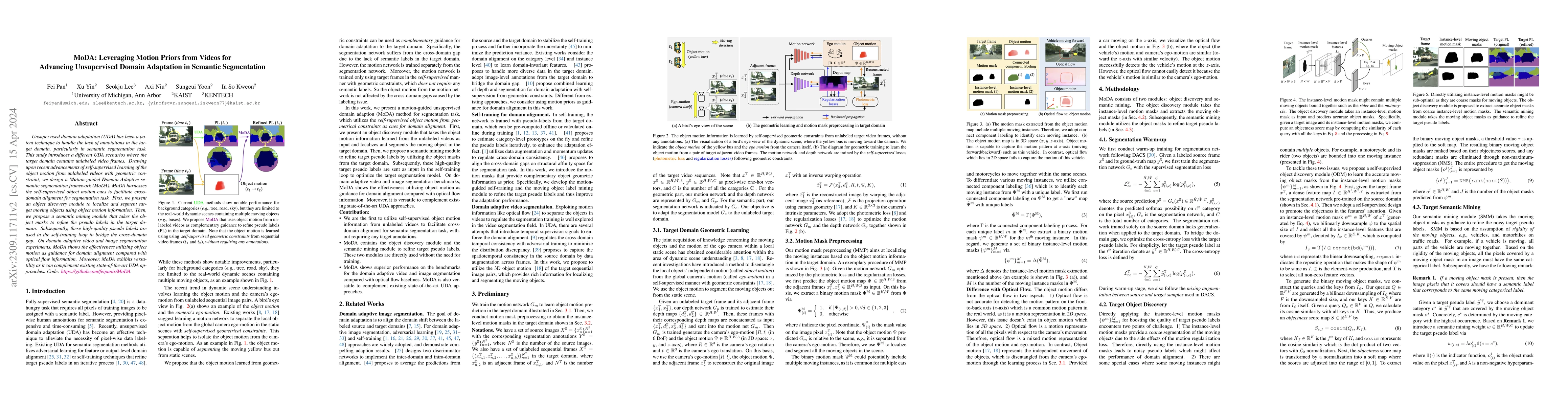 Thumbnail for MoDA: Leveraging Motion Priors from Videos for Advancing Unsupervised
  Domain Adaptation in Semantic Segmentation