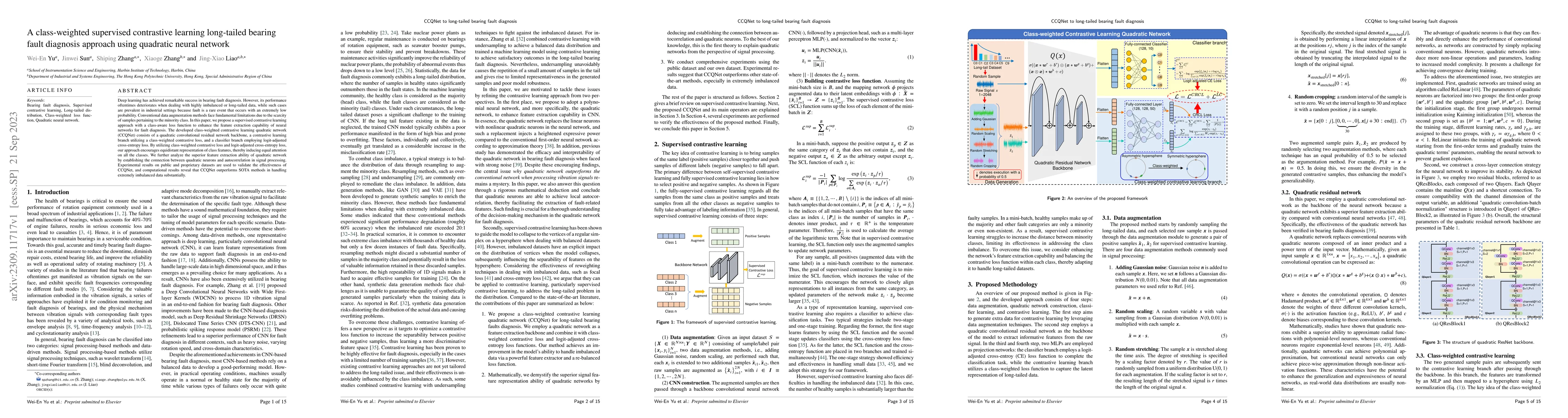 Thumbnail for A class-weighted supervised contrastive learning long-tailed bearing
  fault diagnosis approach using quadratic neural network