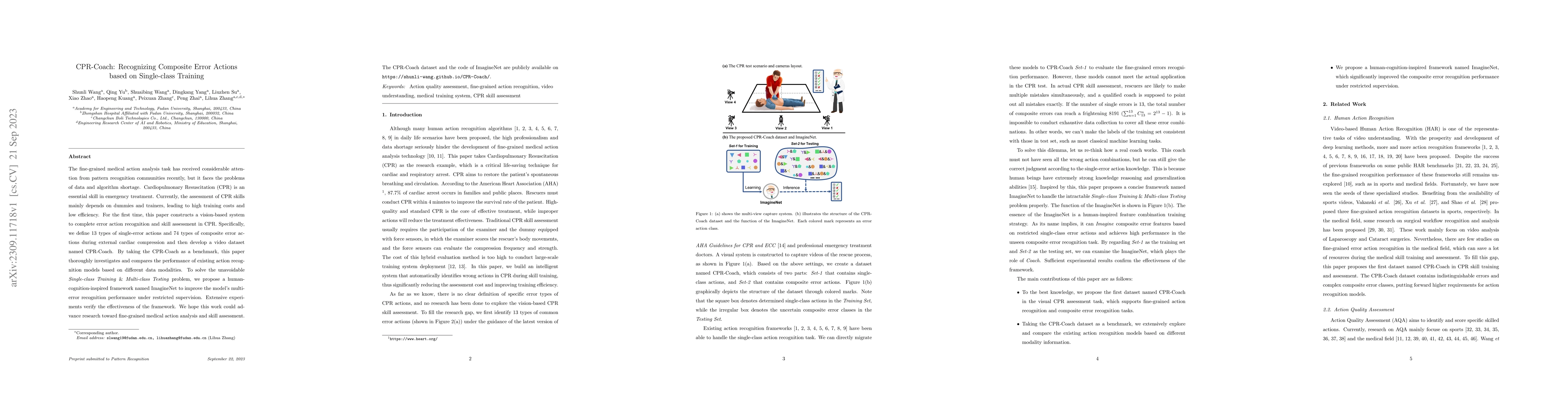 Thumbnail for CPR-Coach: Recognizing Composite Error Actions based on Single-class
  Training