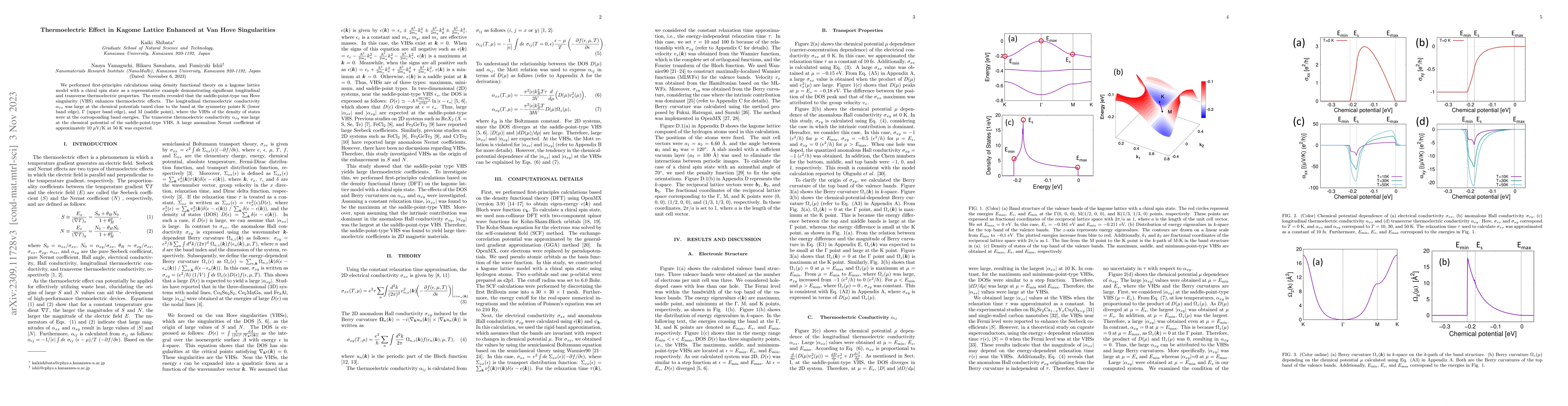 Thumbnail for Thermoelectric effect in kagome lattice enhanced at van Hove
  singularities