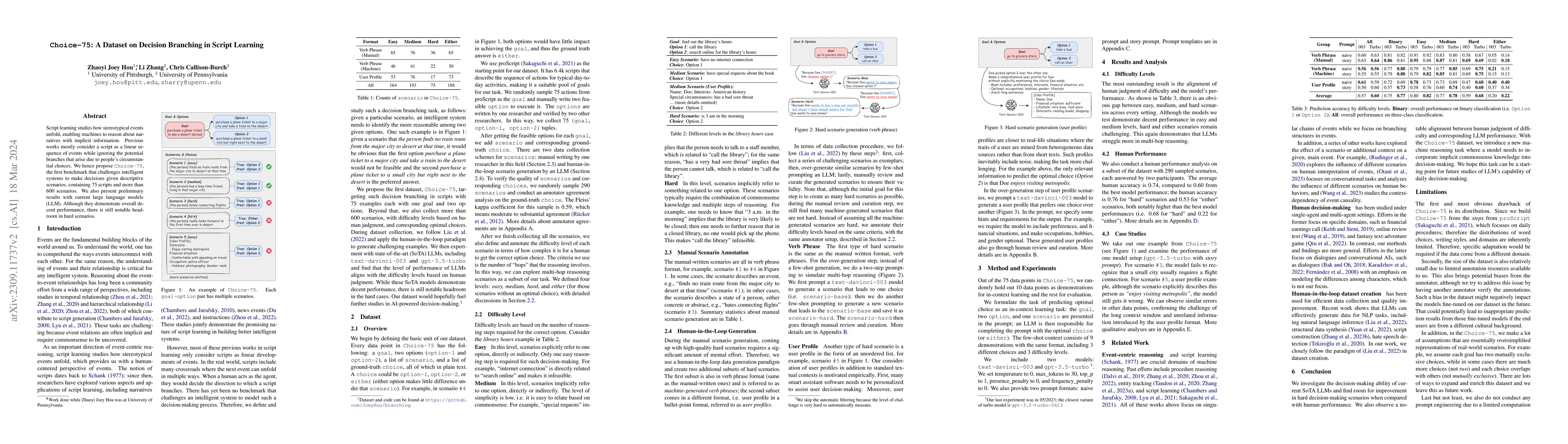Thumbnail for Choice-75: A Dataset on Decision Branching in Script Learning