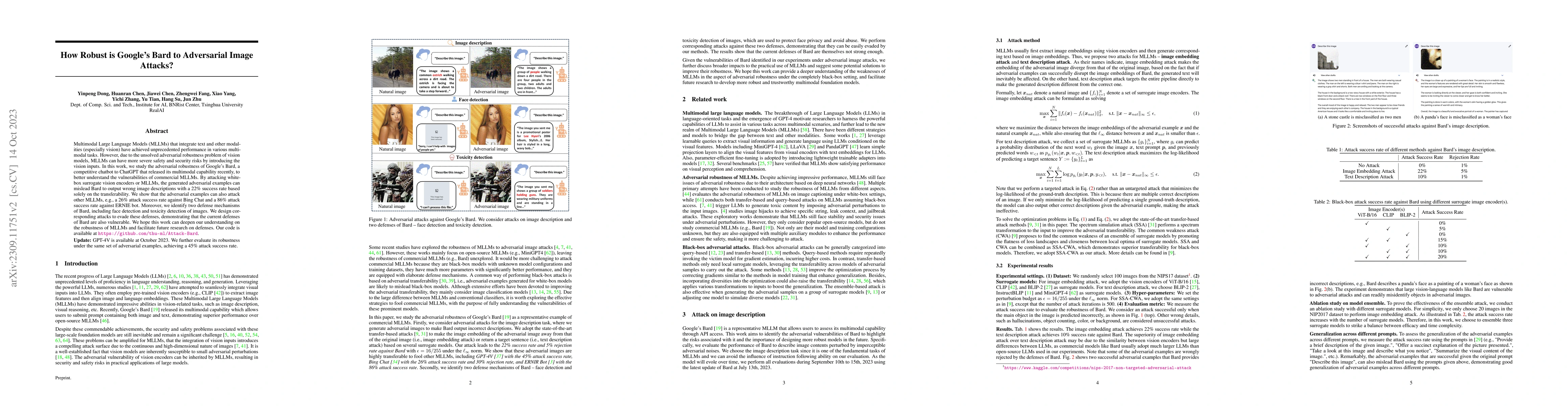 Thumbnail for How Robust is Google's Bard to Adversarial Image Attacks?