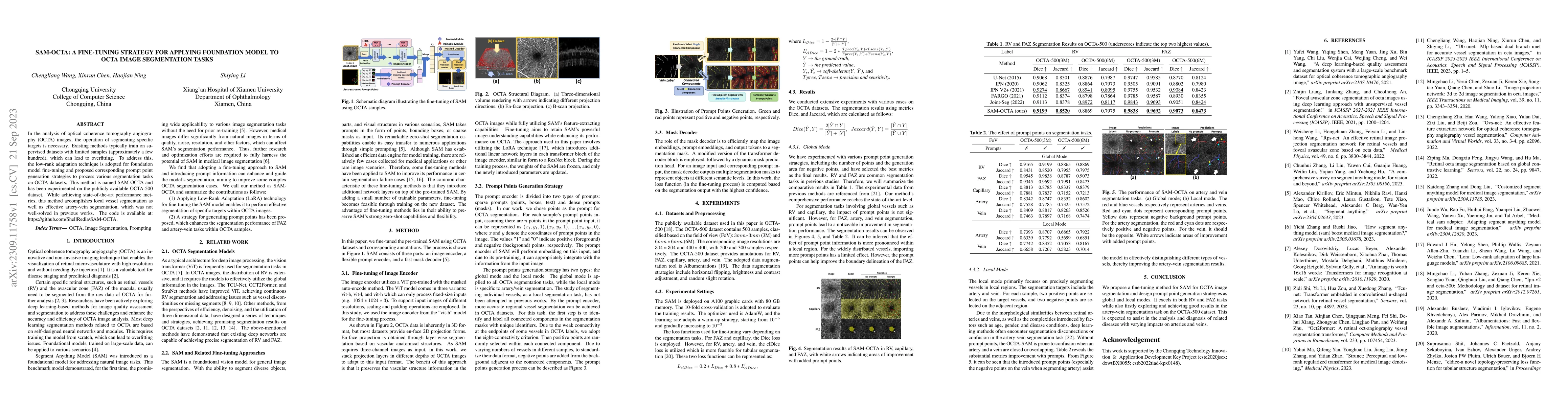 Thumbnail for SAM-OCTA: A Fine-Tuning Strategy for Applying Foundation Model to OCTA
  Image Segmentation Tasks