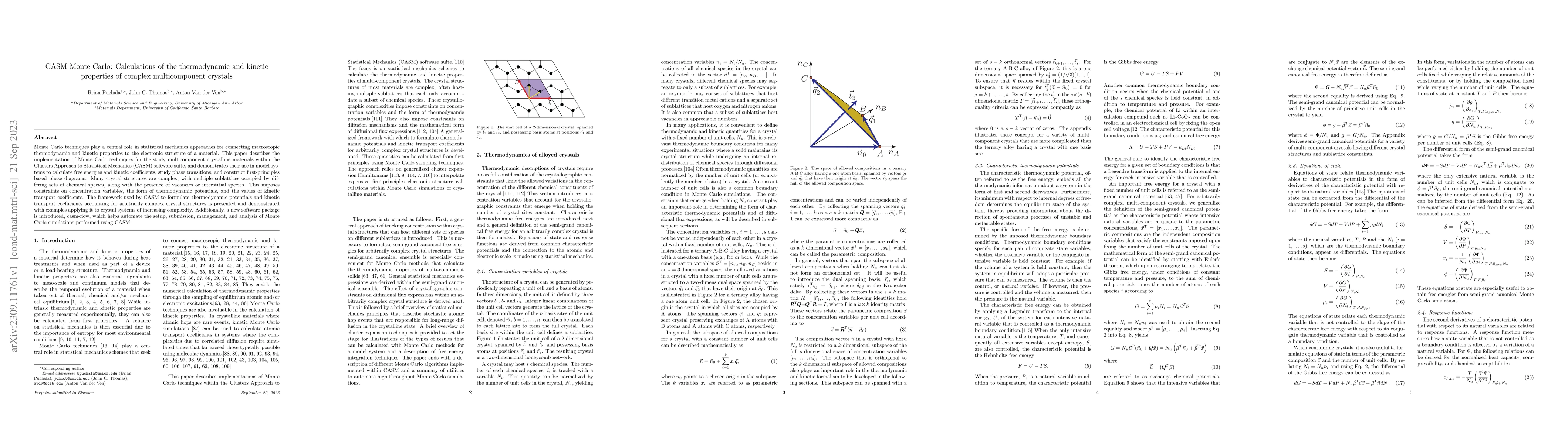 Thumbnail for CASM Monte Carlo: Calculations of the thermodynamic and kinetic
  properties of complex multicomponent crystals