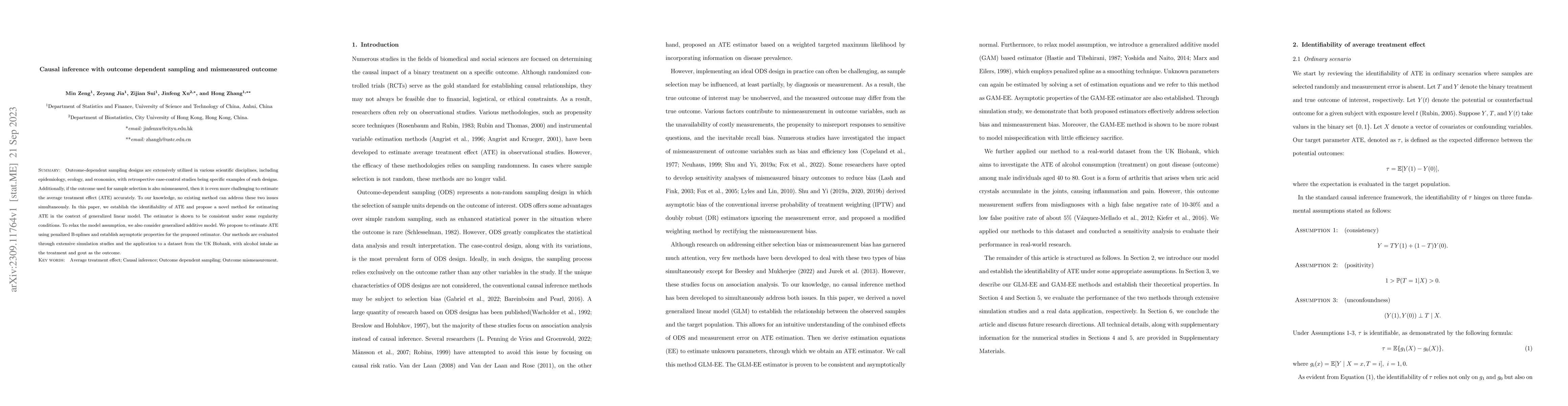 Thumbnail for Causal inference with outcome dependent sampling and mismeasured outcome