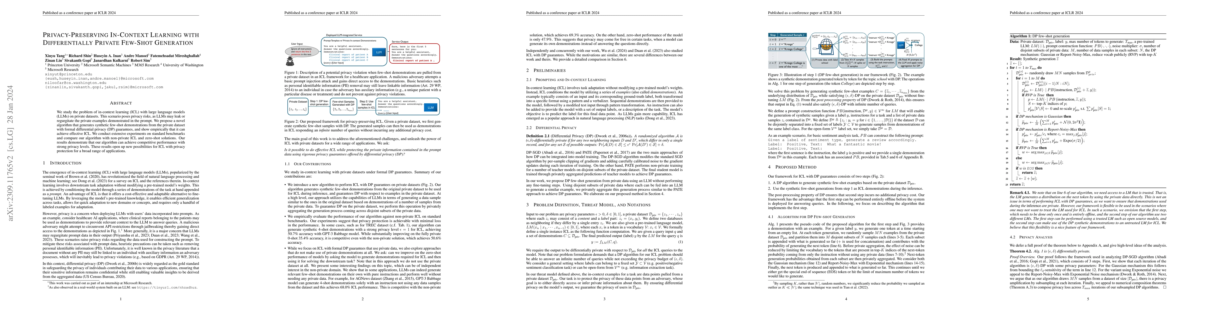 Thumbnail for Privacy-Preserving In-Context Learning with Differentially Private
  Few-Shot Generation