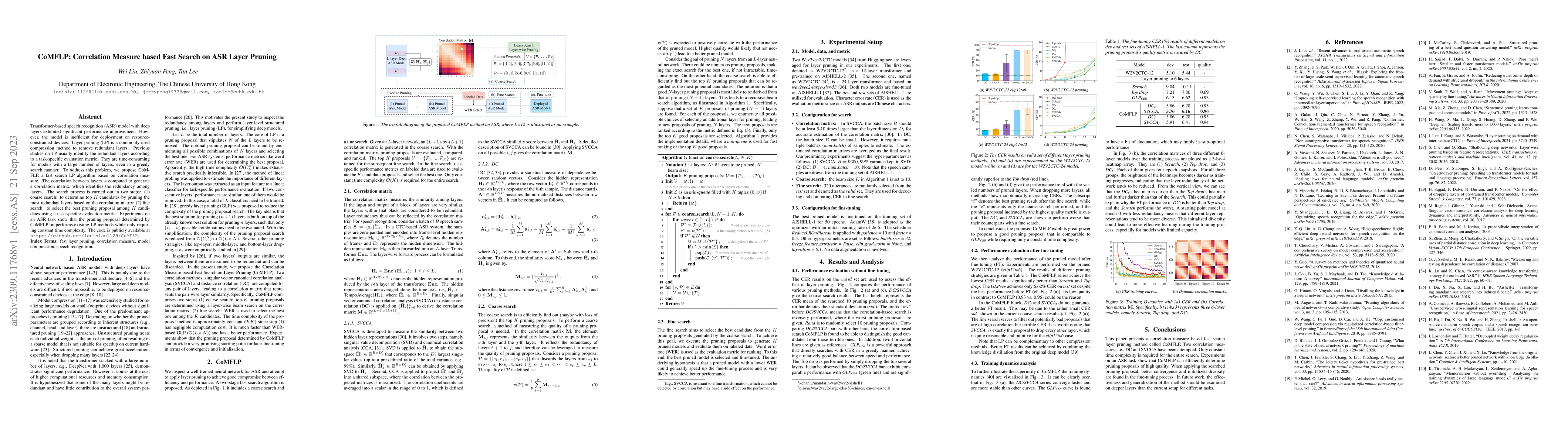 Thumbnail for CoMFLP: Correlation Measure based Fast Search on ASR Layer Pruning