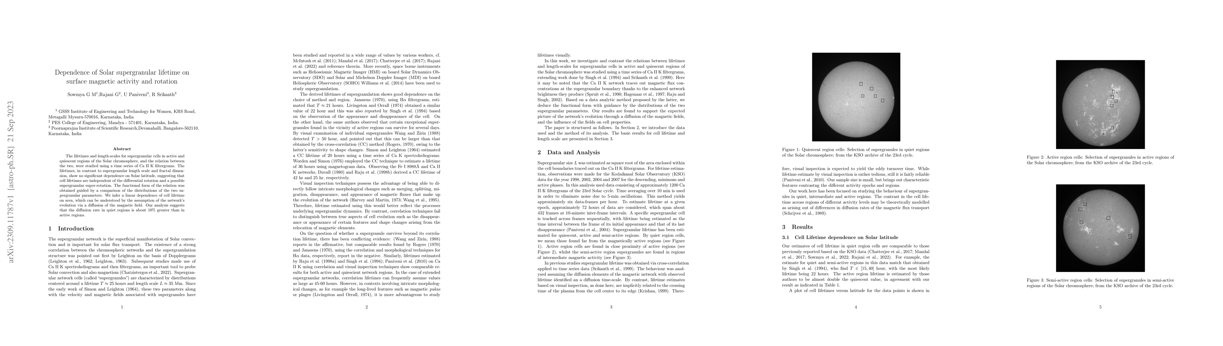 Thumbnail for Dependence of Solar supergranular lifetime on surface magnetic activity
  and rotation