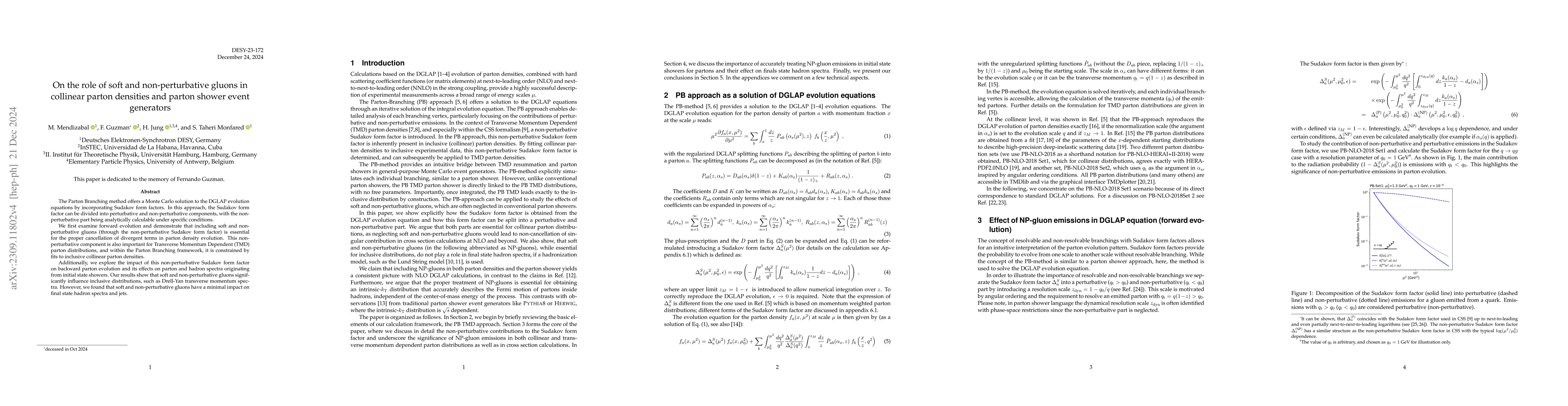 Thumbnail for On the role of soft gluons in collinear parton densities and parton
  shower event generators