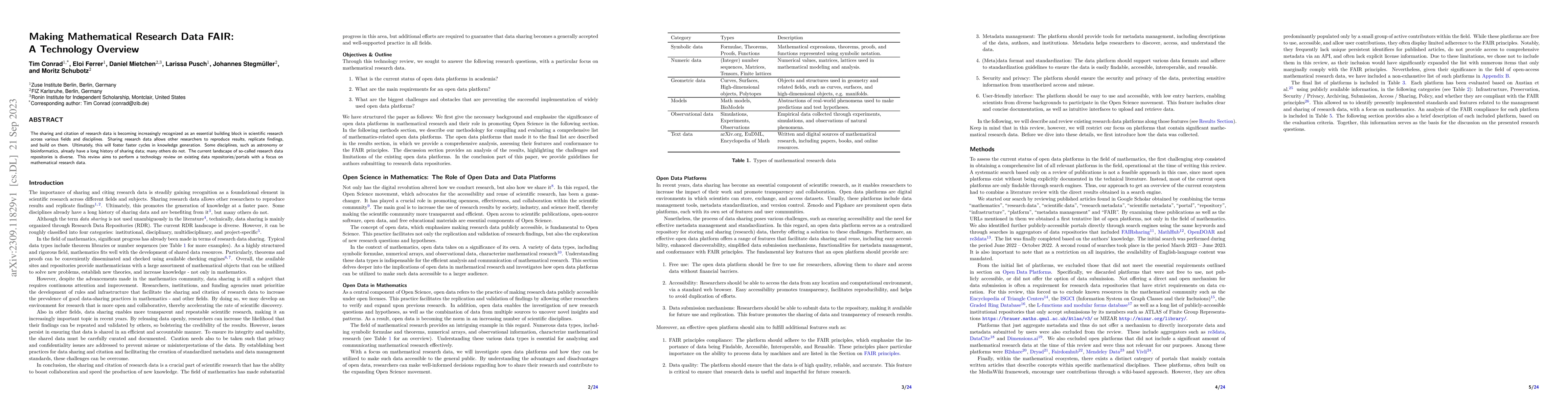 Thumbnail for Making Mathematical Research Data FAIR: A Technology Overview