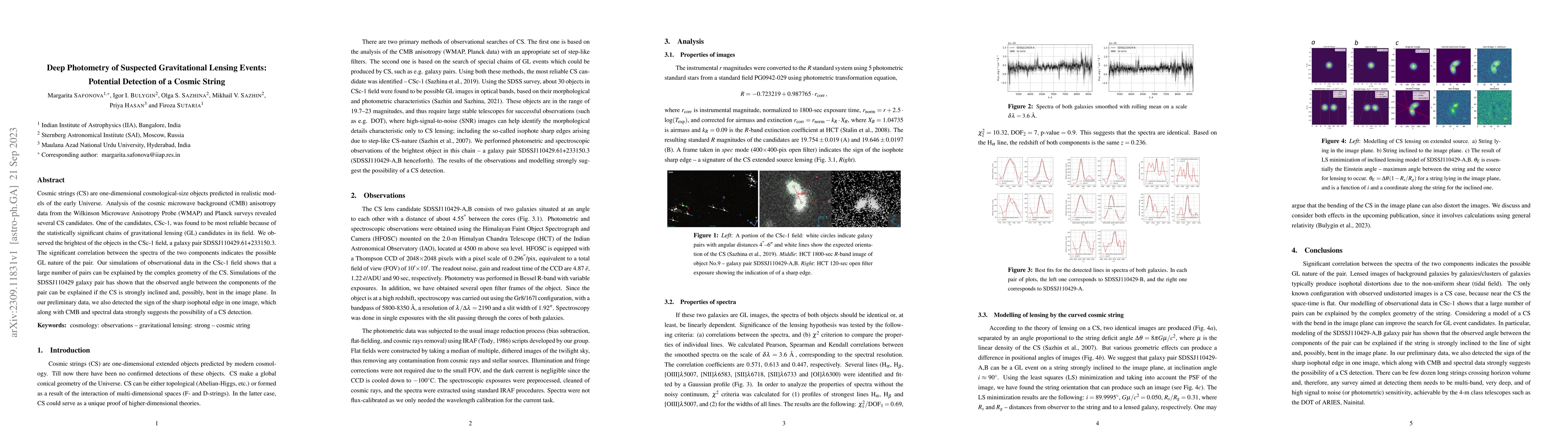 Thumbnail for Deep Photometry of Suspected Gravitational Lensing Events: Potential
  Detection of a Cosmic String