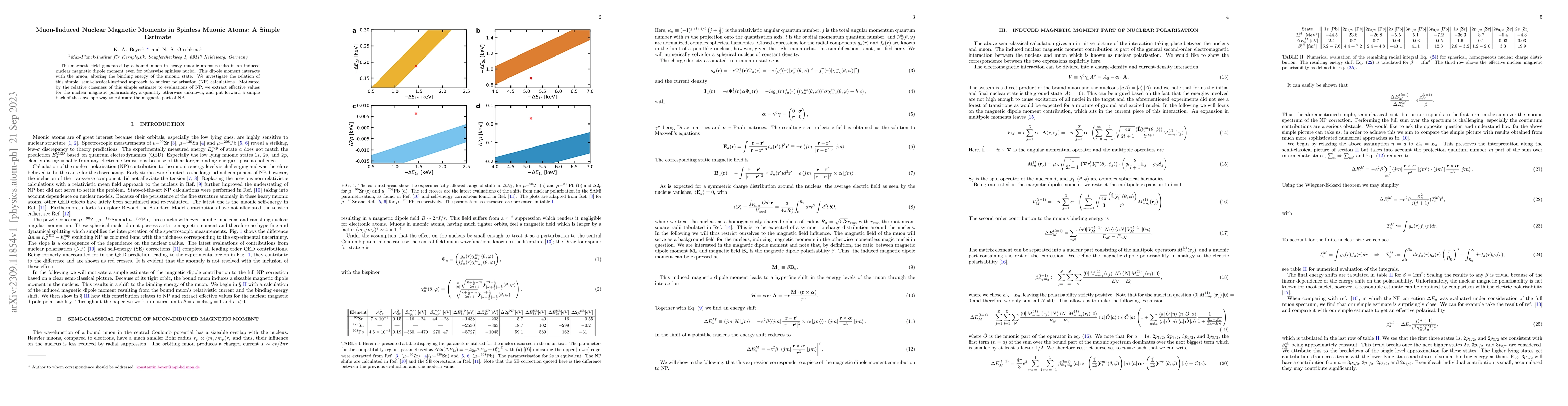 Thumbnail for Muon-Induced Nuclear Magnetic Moments in Spinless Muonic Atoms: A Simple
  Estimate