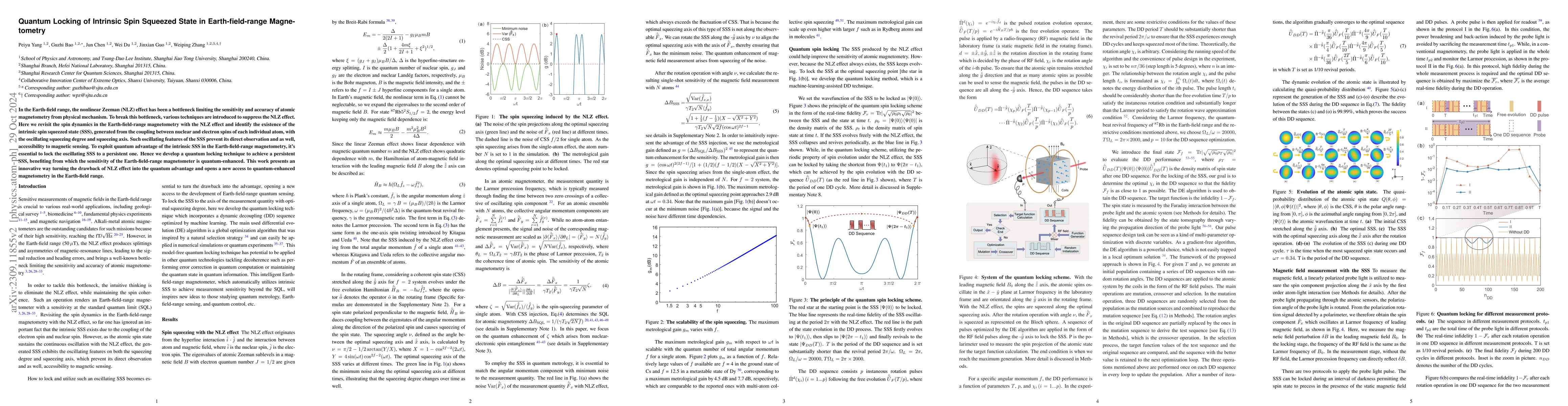 Thumbnail for Quantum Locking of Intrinsic Spin Squeezed State in Earth-field-range
  Magnetometry
