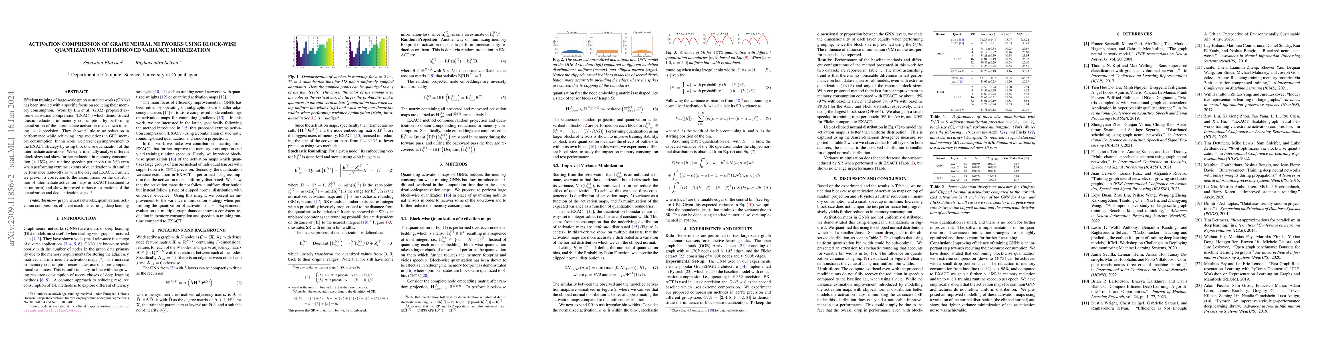 Thumbnail for Activation Compression of Graph Neural Networks using Block-wise
  Quantization with Improved Variance Minimization