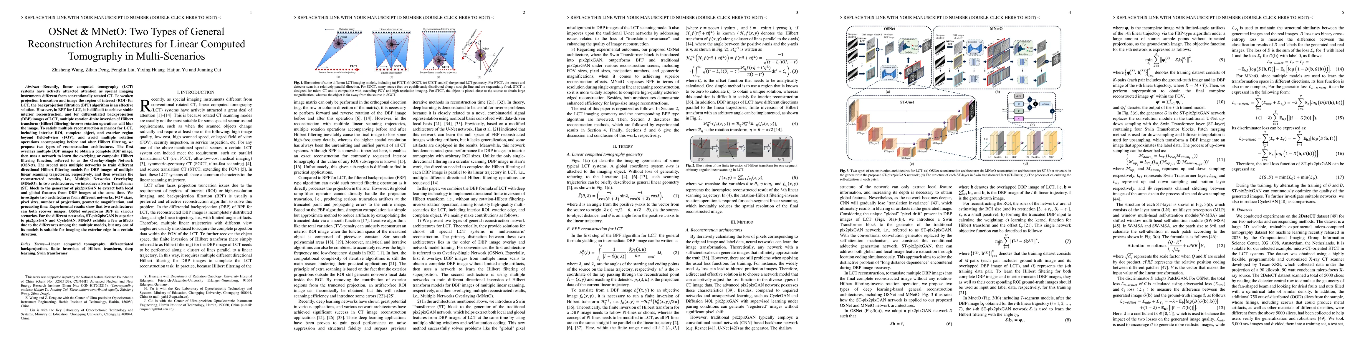 Thumbnail for OSNet & MNetO: Two Types of General Reconstruction Architectures for
  Linear Computed Tomography in Multi-Scenarios