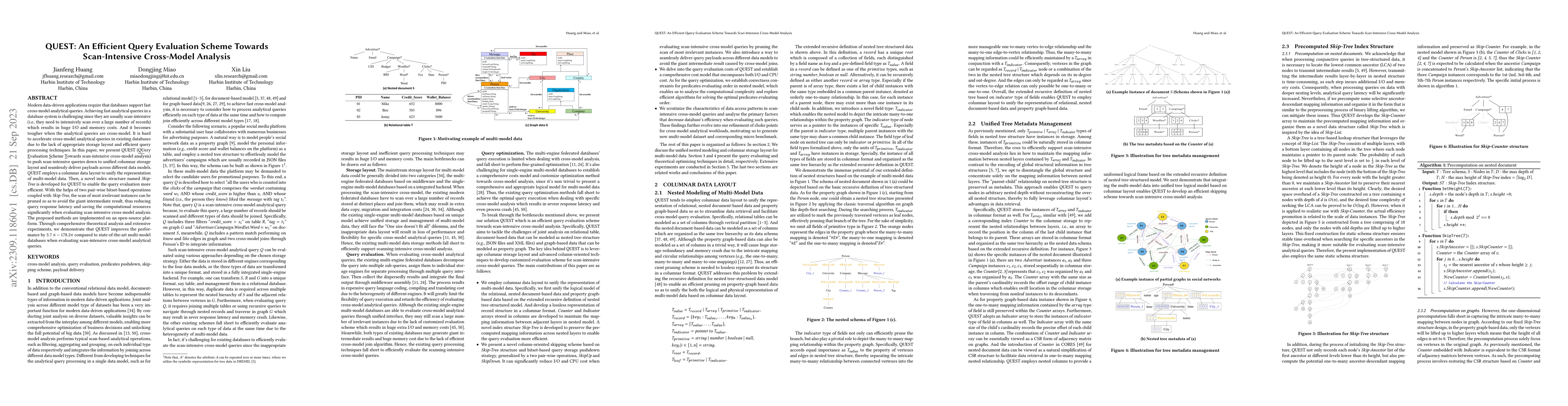 Thumbnail for QUEST: An Efficient Query Evaluation Scheme Towards Scan-Intensive
  Cross-Model Analysis