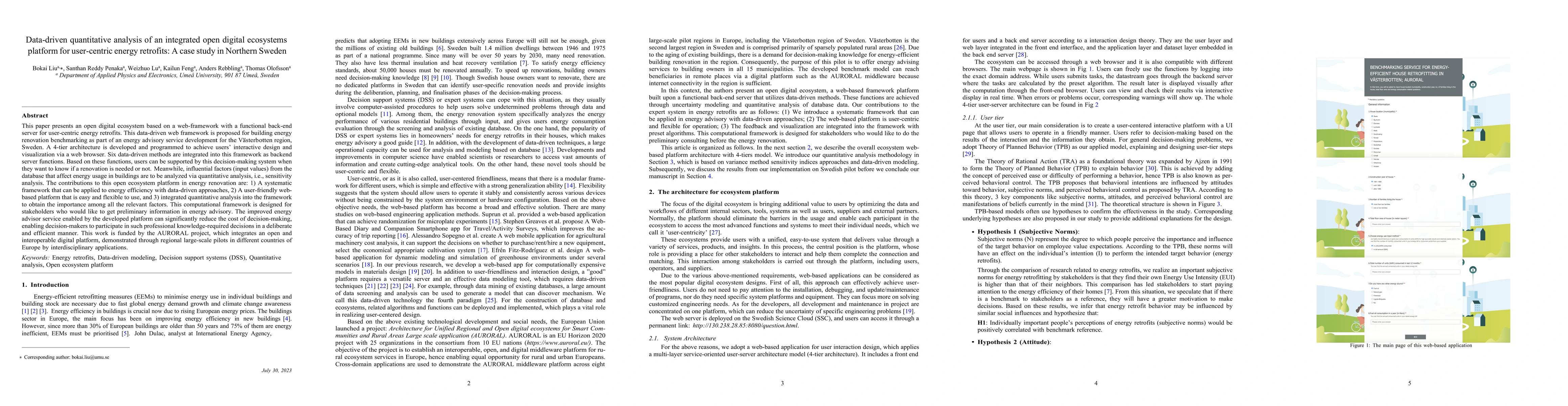 Thumbnail for Data-driven quantitative analysis of an integrated open digital
  ecosystems platform for user-centric energy retrofits: A case study in
  Northern Sweden