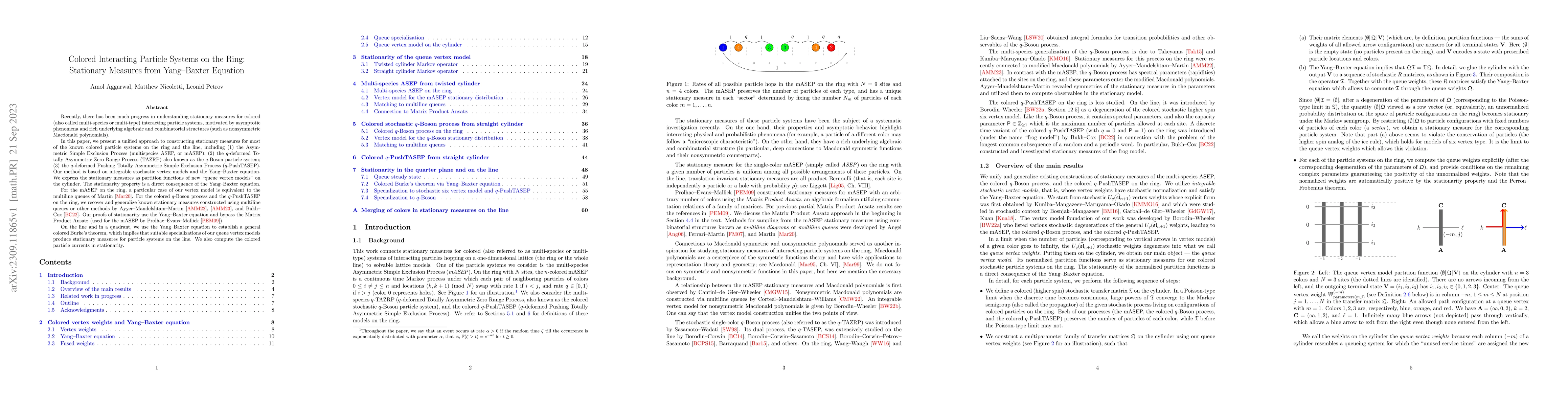 Thumbnail for Colored Interacting Particle Systems on the Ring: Stationary Measures
  from Yang-Baxter Equation