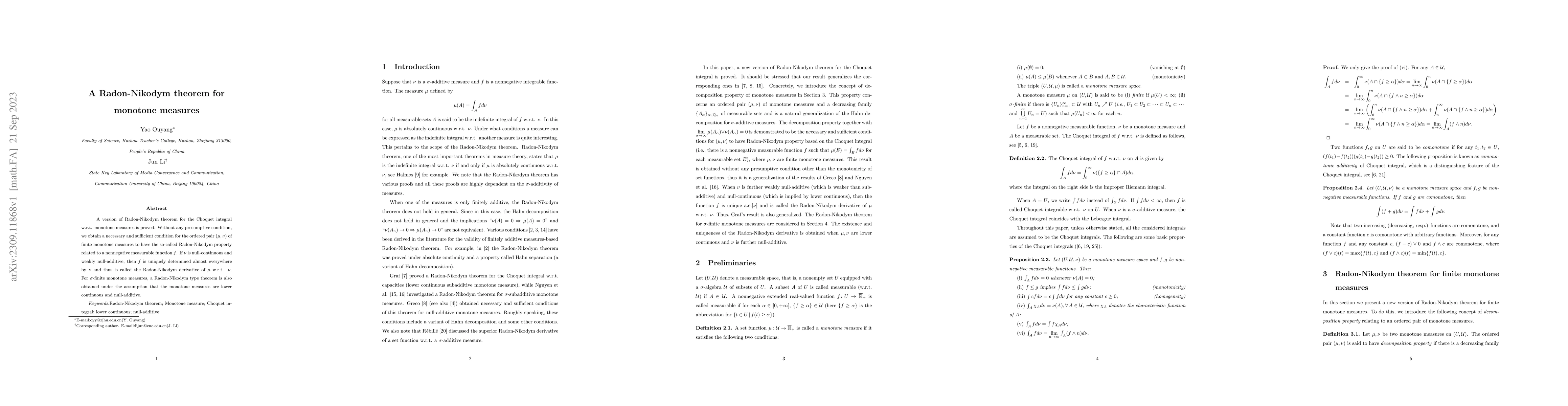 Thumbnail for A Radon-Nikodym theorem for monotone measures