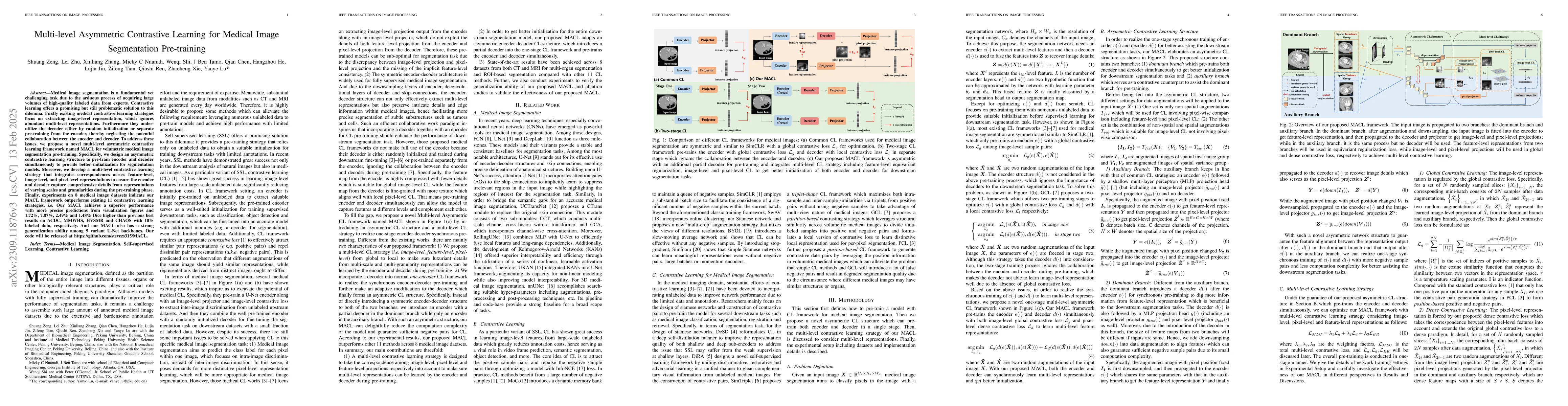 Thumbnail for Multi-level Asymmetric Contrastive Learning for Volumetric Medical Image
  Segmentation Pre-training