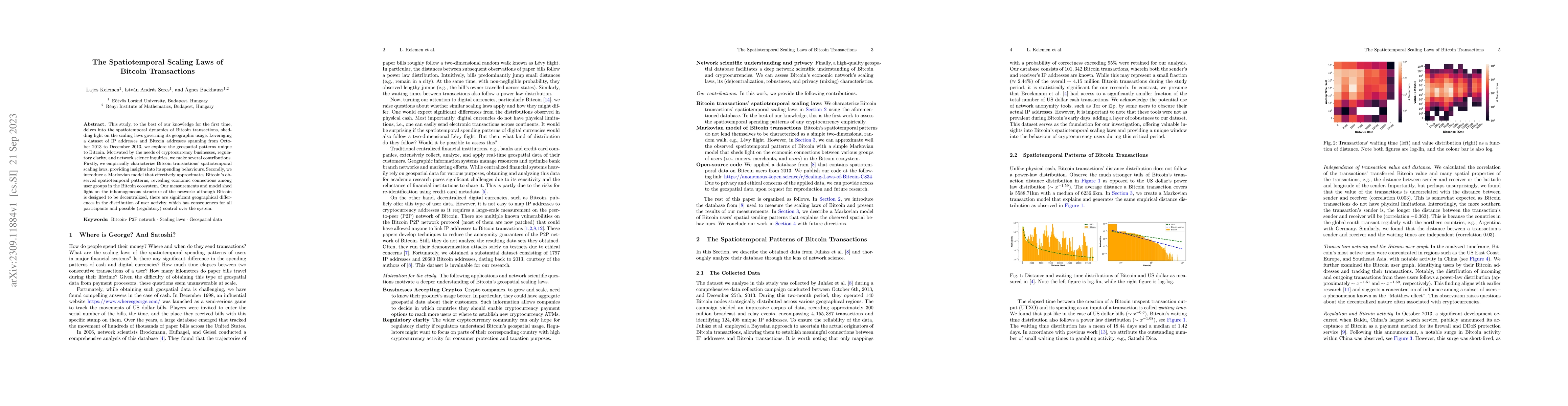 Thumbnail for The Spatiotemporal Scaling Laws of Bitcoin Transactions