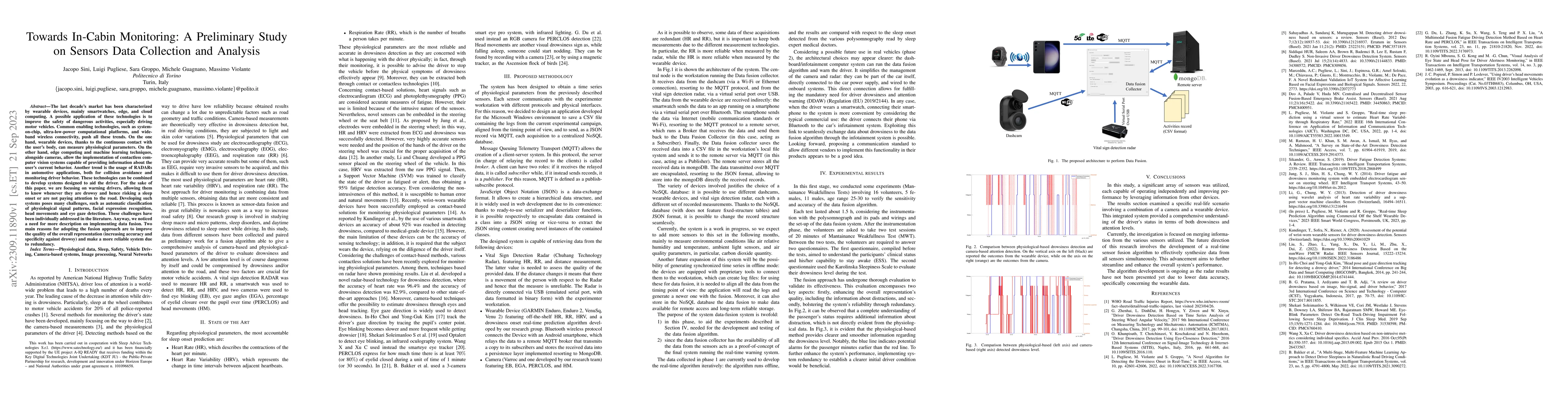 Thumbnail for Towards In-Cabin Monitoring: A Preliminary Study on Sensors Data
  Collection and Analysis