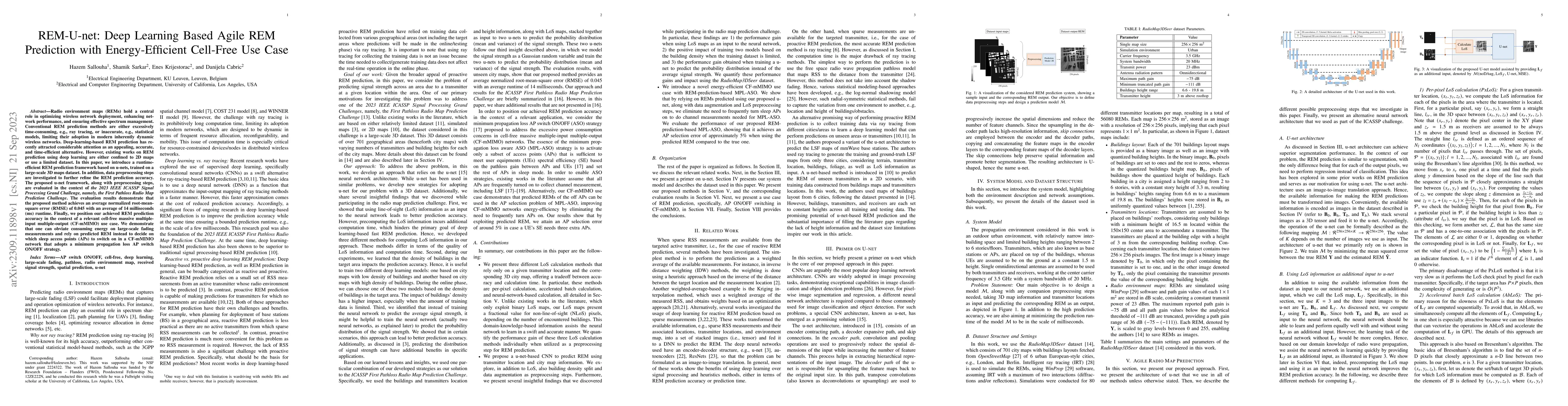 Thumbnail for REM-U-net: Deep Learning Based Agile REM Prediction with
  Energy-Efficient Cell-Free Use Case