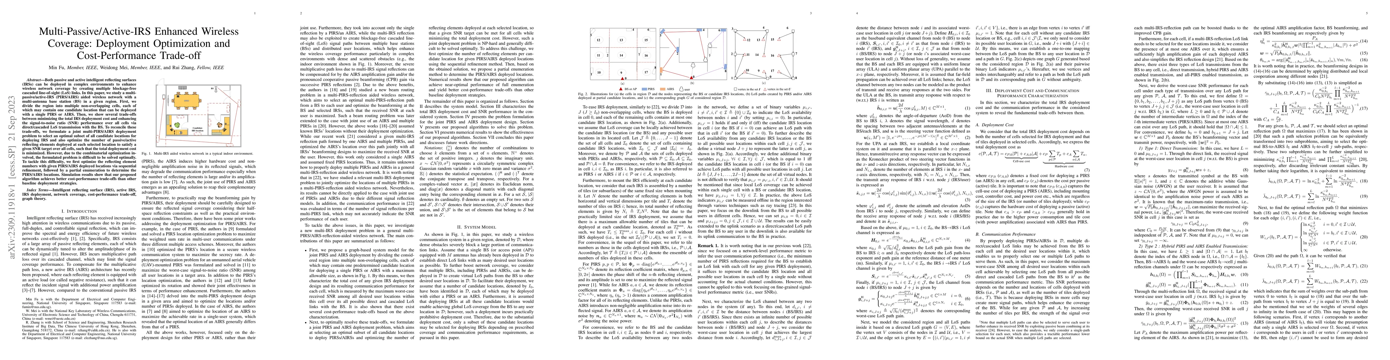 Thumbnail for Multi-Passive/Active-IRS Enhanced Wireless Coverage: Deployment
  Optimization and Cost-Performance Trade-off