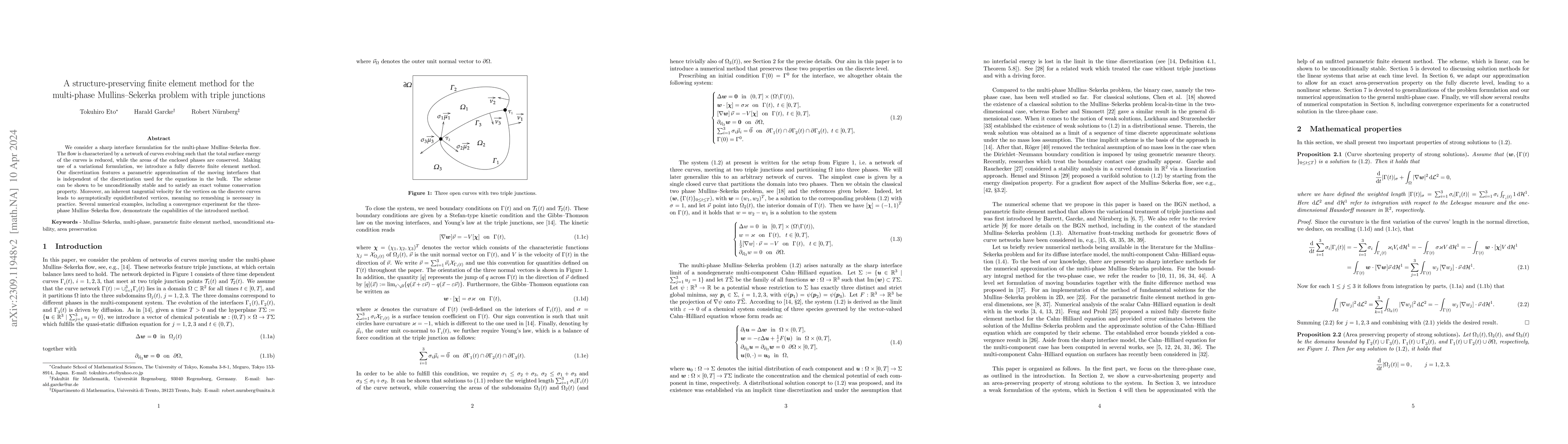 Thumbnail for A structure-preserving finite element method for the multi-phase
  Mullins-Sekerka problem with triple junctions