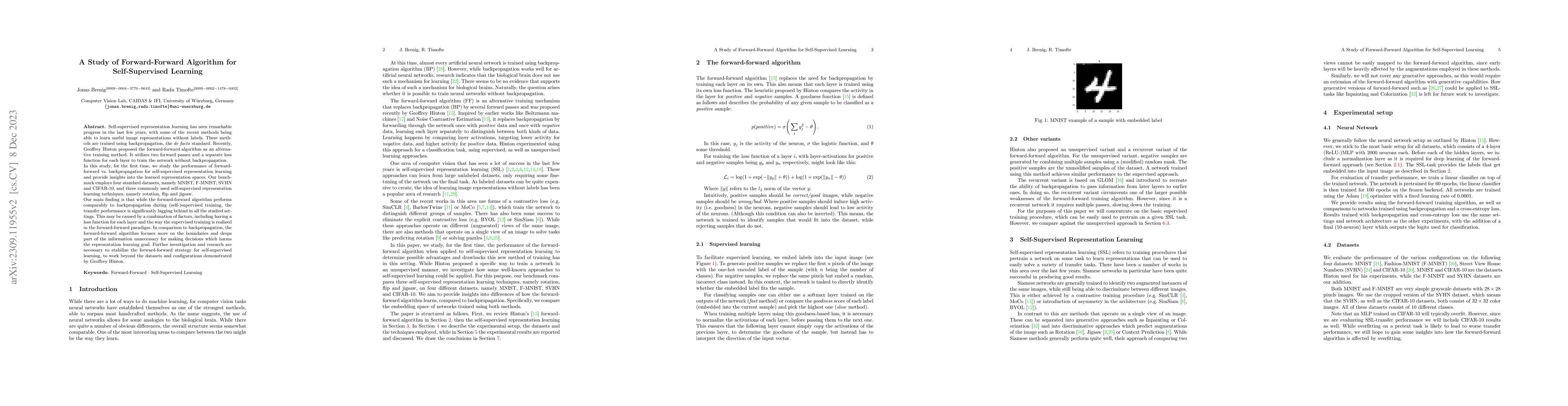 Thumbnail for A Study of Forward-Forward Algorithm for Self-Supervised Learning