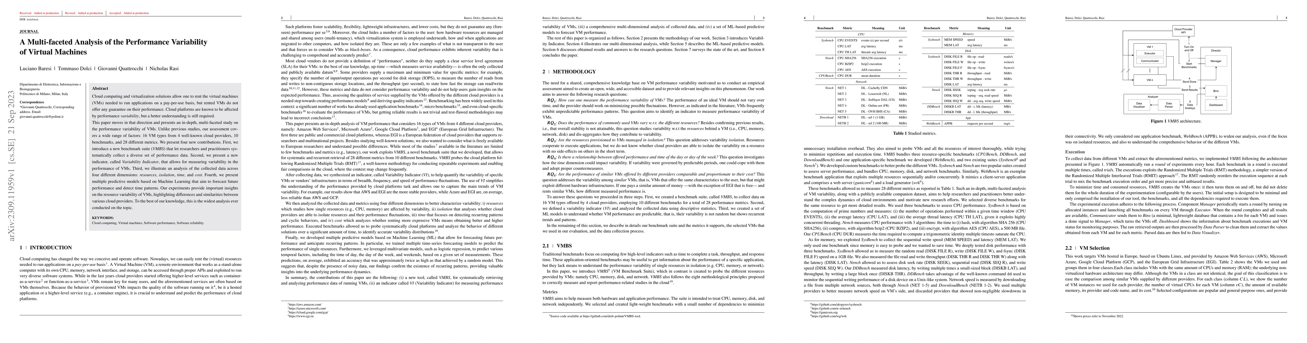 Thumbnail for A Multi-faceted Analysis of the Performance Variability of Virtual
  Machines