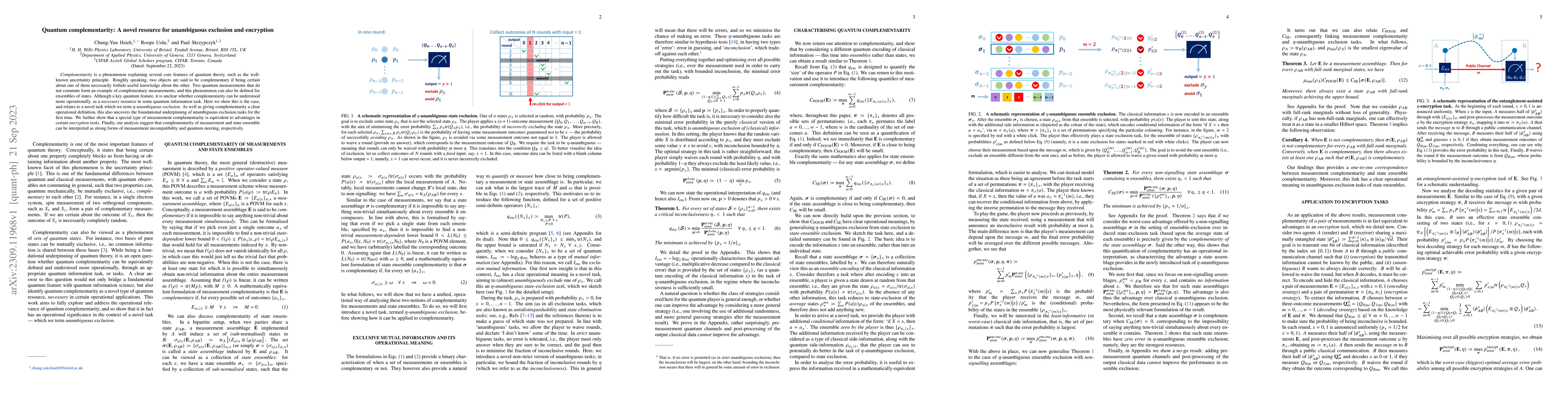 Thumbnail for Quantum complementarity: A novel resource for unambiguous exclusion and
  encryption