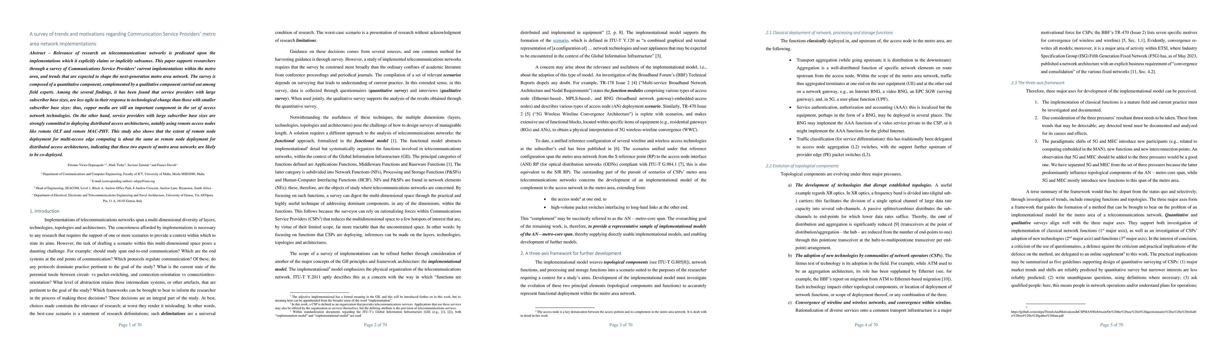 Thumbnail for A survey of trends and motivations regarding Communication Service
  Providers' metro area network implementations