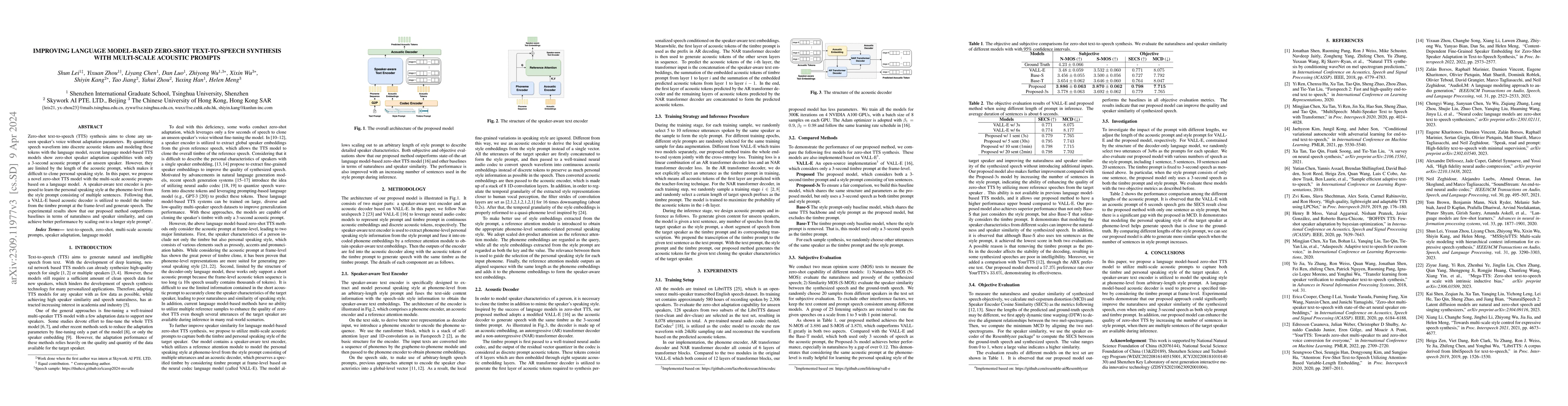 Thumbnail for Improving Language Model-Based Zero-Shot Text-to-Speech Synthesis with
  Multi-Scale Acoustic Prompts