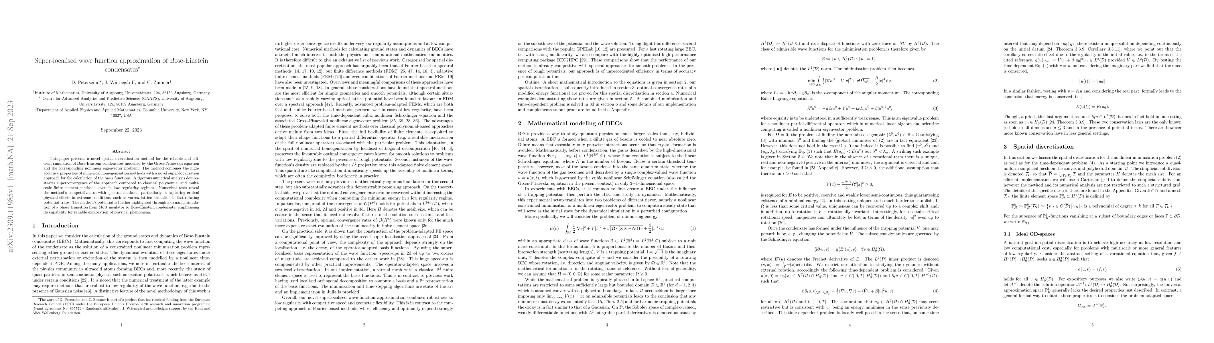 Thumbnail for Super-localised wave function approximation of Bose-Einstein condensates