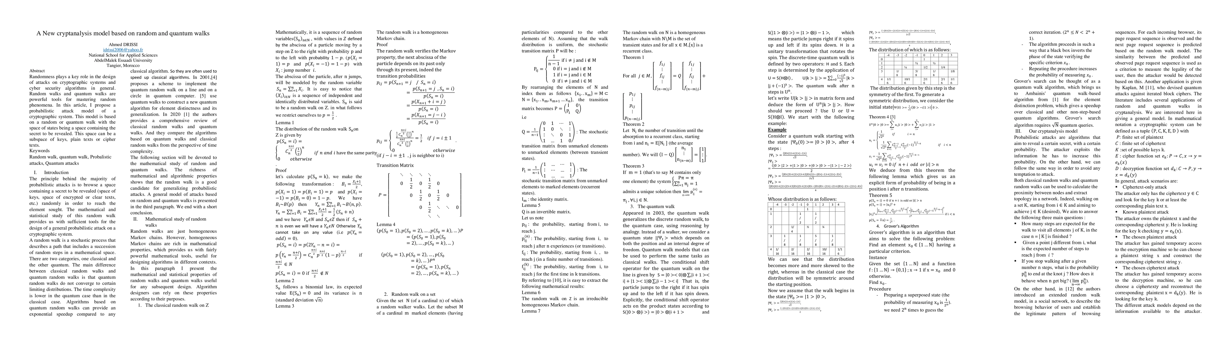 Thumbnail for A New cryptanalysis model based on random and quantum walks