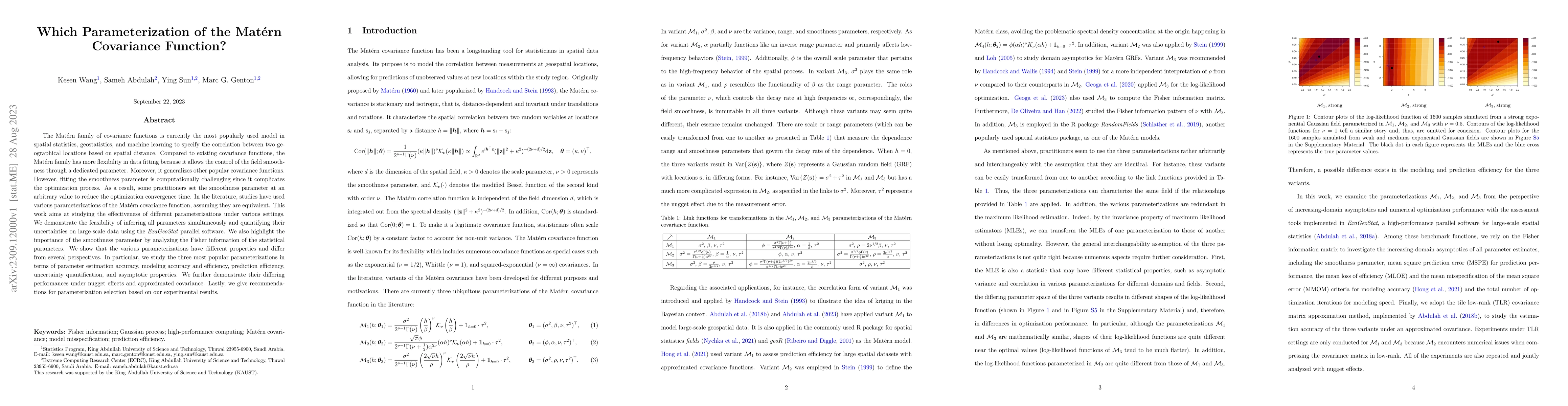 Thumbnail for Which Parameterization of the Mat\'ern Covariance Function?