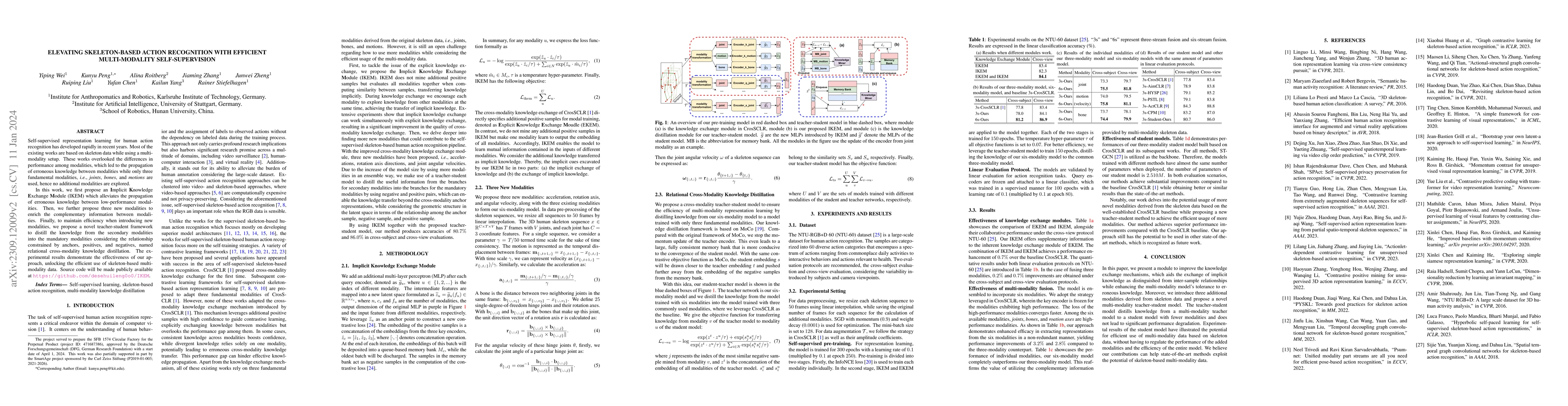 Thumbnail for Elevating Skeleton-Based Action Recognition with Efficient
  Multi-Modality Self-Supervision