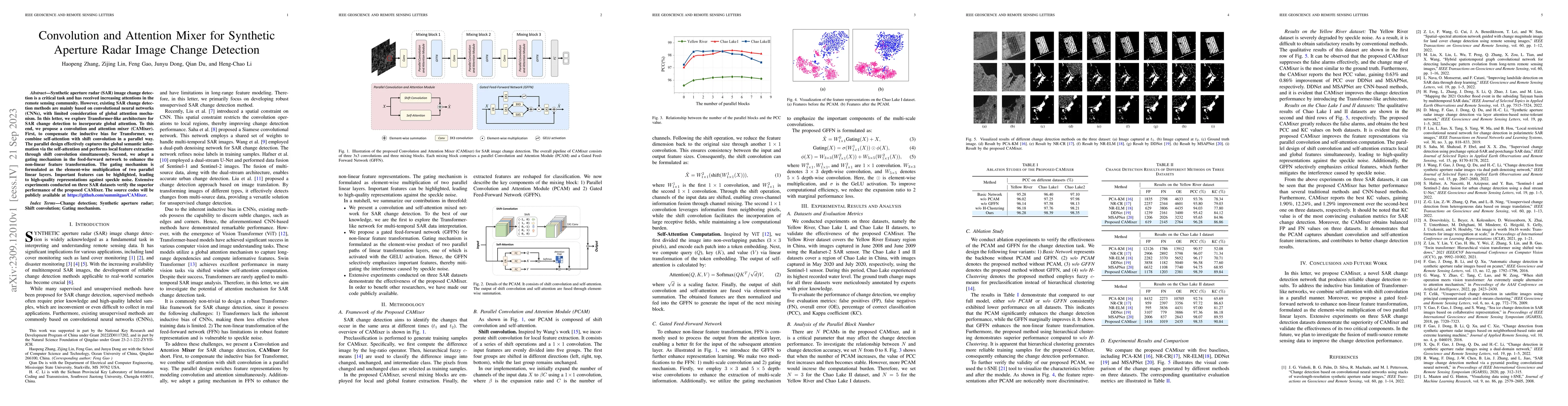 Thumbnail for Convolution and Attention Mixer for Synthetic Aperture Radar Image
  Change Detection