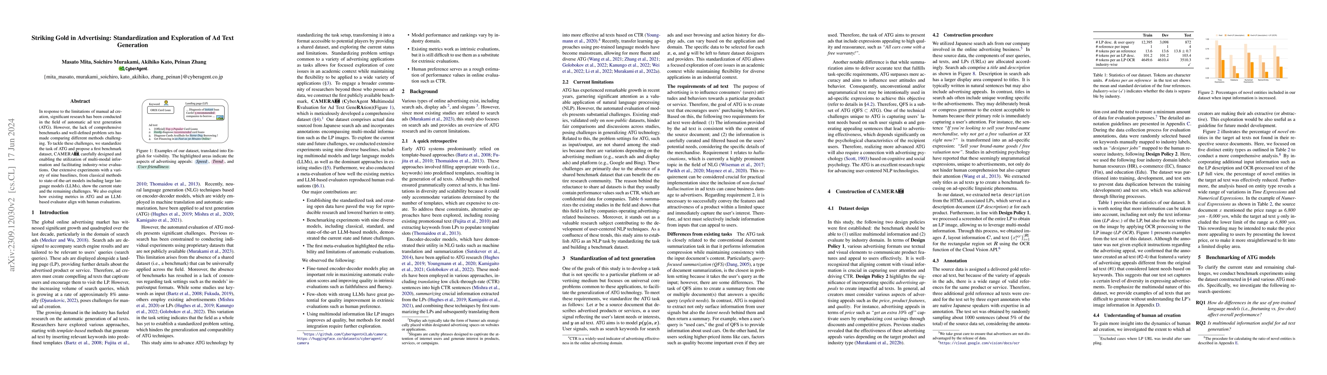 Thumbnail for Striking Gold in Advertising: Standardization and Exploration of Ad Text
  Generation