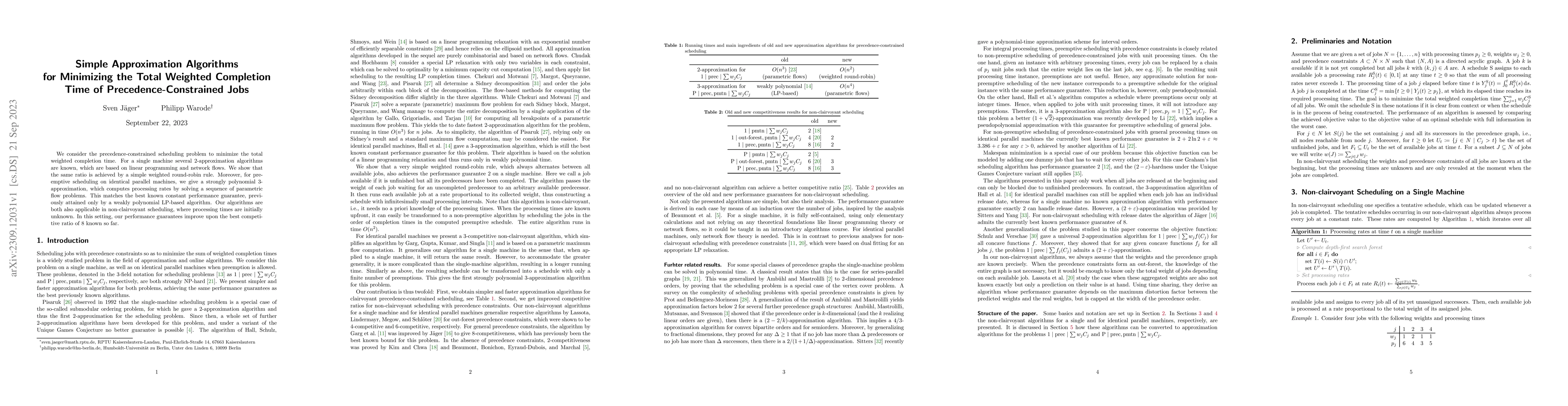 Thumbnail for Simple Approximation Algorithms for Minimizing the Total Weighted
  Completion Time of Precedence-Constrained Jobs