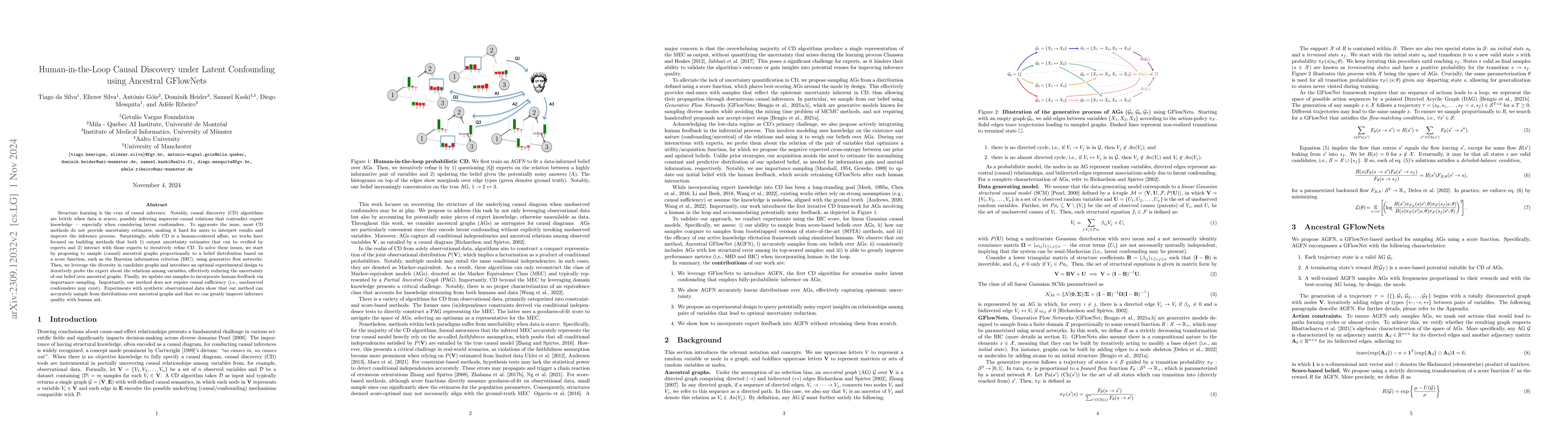 Thumbnail for Human-in-the-Loop Causal Discovery under Latent Confounding using
  Ancestral GFlowNets