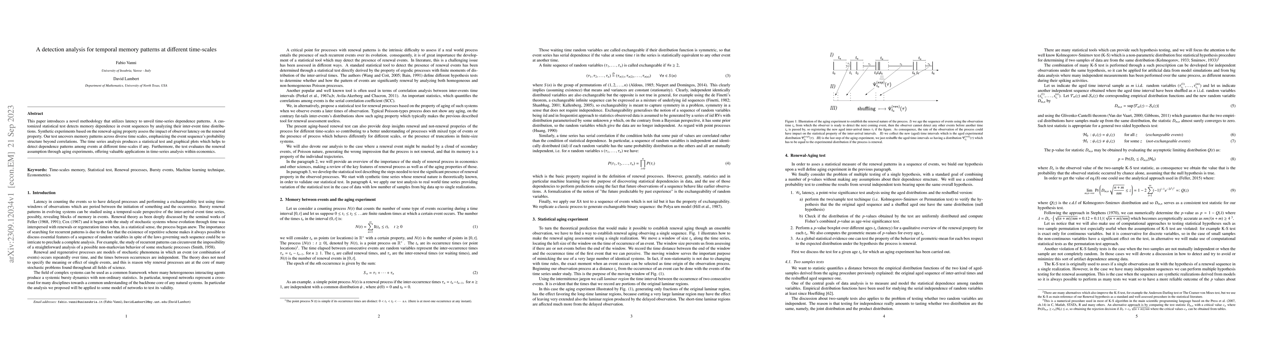 Thumbnail for A detection analysis for temporal memory patterns at different
  time-scales
