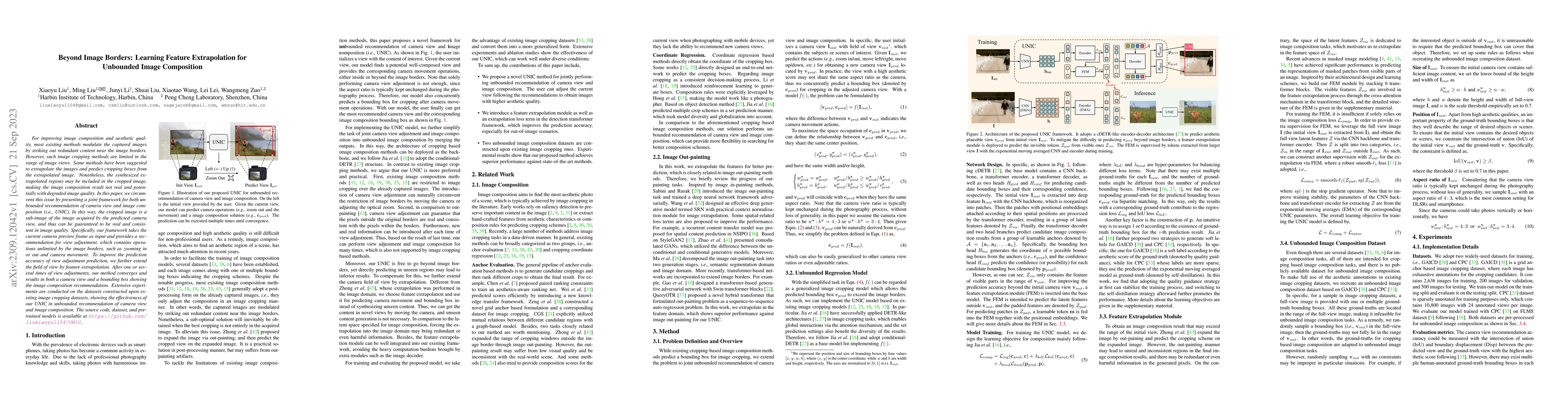 Thumbnail for Beyond Image Borders: Learning Feature Extrapolation for Unbounded Image
  Composition