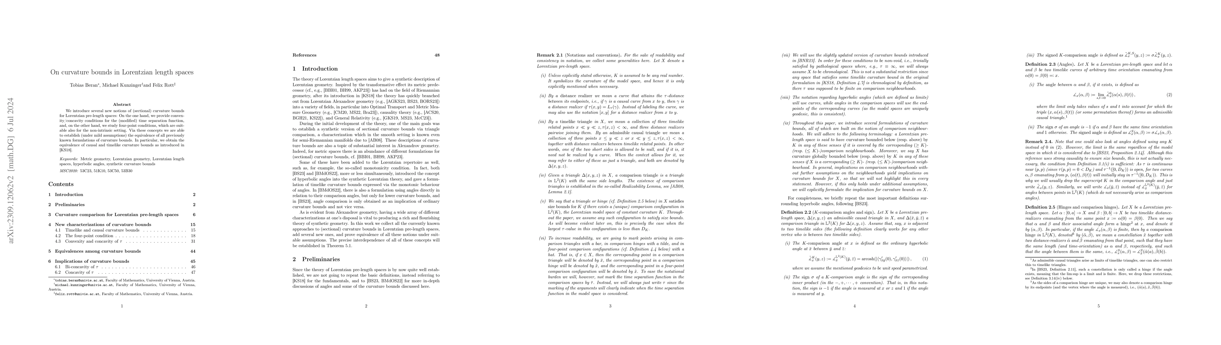 Thumbnail for On curvature bounds in Lorentzian length spaces