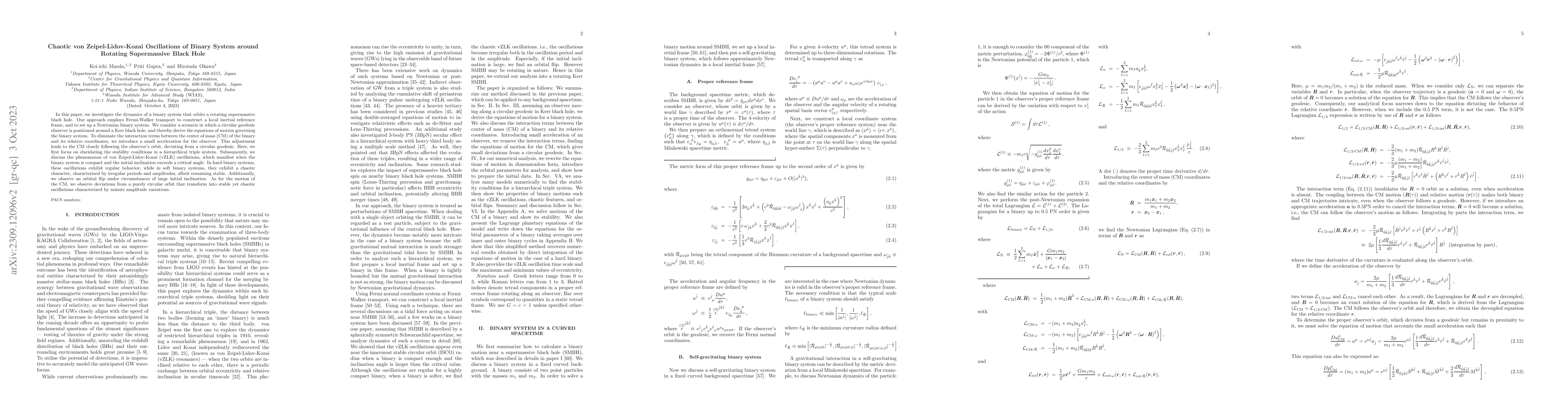 Thumbnail for Chaotic von Zeipel-Lidov-Kozai Oscillations of Binary System around
  Rotating Supermassive Black Hole