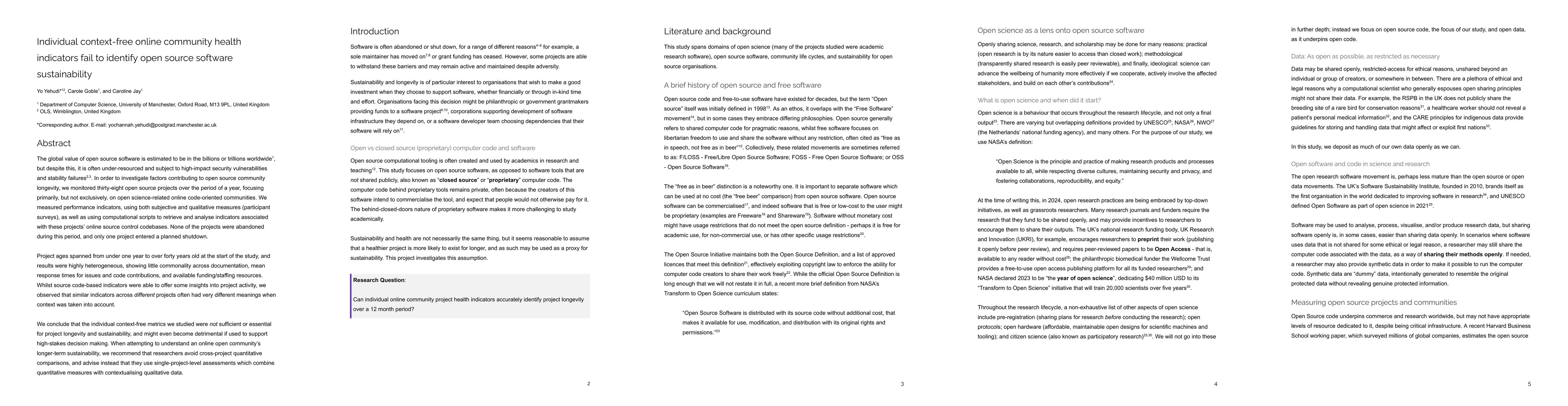 Thumbnail for Individual context-free online community health indicators fail to
  identify open source software sustainability